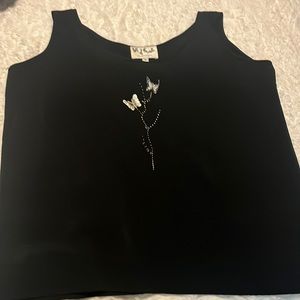 Talk of the Walk, Atlantic City Vintage sleeveless top size medium butterfly 3-d